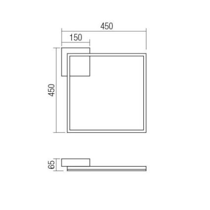 Redo 01-1639 - KLEE himmennettävä LED-kattovalaisin LED/30W/230V 45x45 cm, kultainen