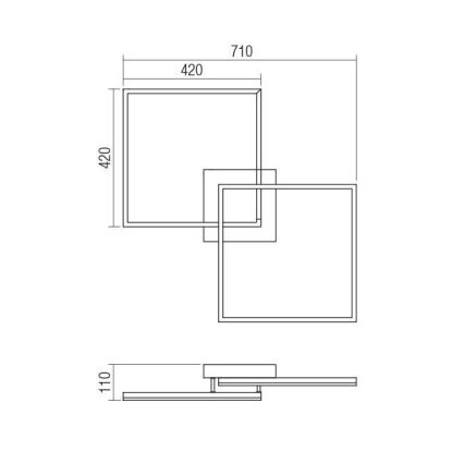 Redo 01-1642 - Himmennettävä LED-kattovalaisin KLEE LED/57W/230V valkoinen