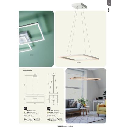 Redo 01-1645 - LED-kattokruunu narussa KLEE 1xLED/48W/230V