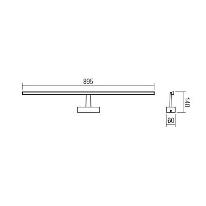 Redo 01-1675 - kylpyhuoneen LED-peilivalo NEPTUNE LED/18W/230V IP44