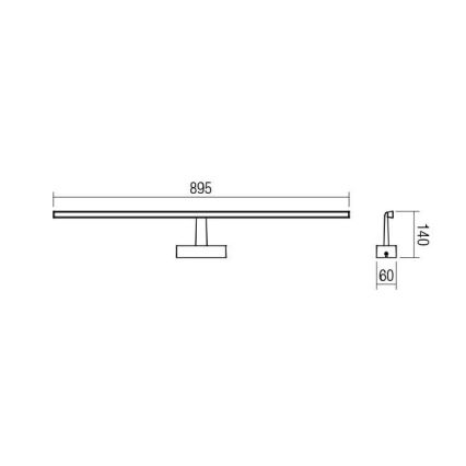 Redo 01-1676 - kylpyhuoneen LED-peilivalo NEPTUNE LED/18W/230V IP44
