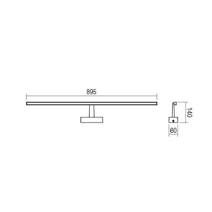 Redo 01-1677 - kylpyhuoneen LED-peilivalo NEPTUNE 1xLED/18W/230V IP44