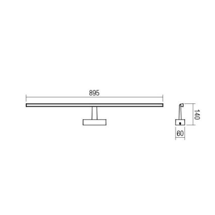 Redo 01-1678 - kylpyhuoneen LED-peilivalo NEPTUNE 1xLED/18W/230V IP44