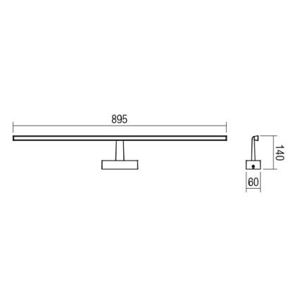 Redo 01-1678 - kylpyhuoneen LED-peilivalo NEPTUNE 1xLED/18W/230V IP44