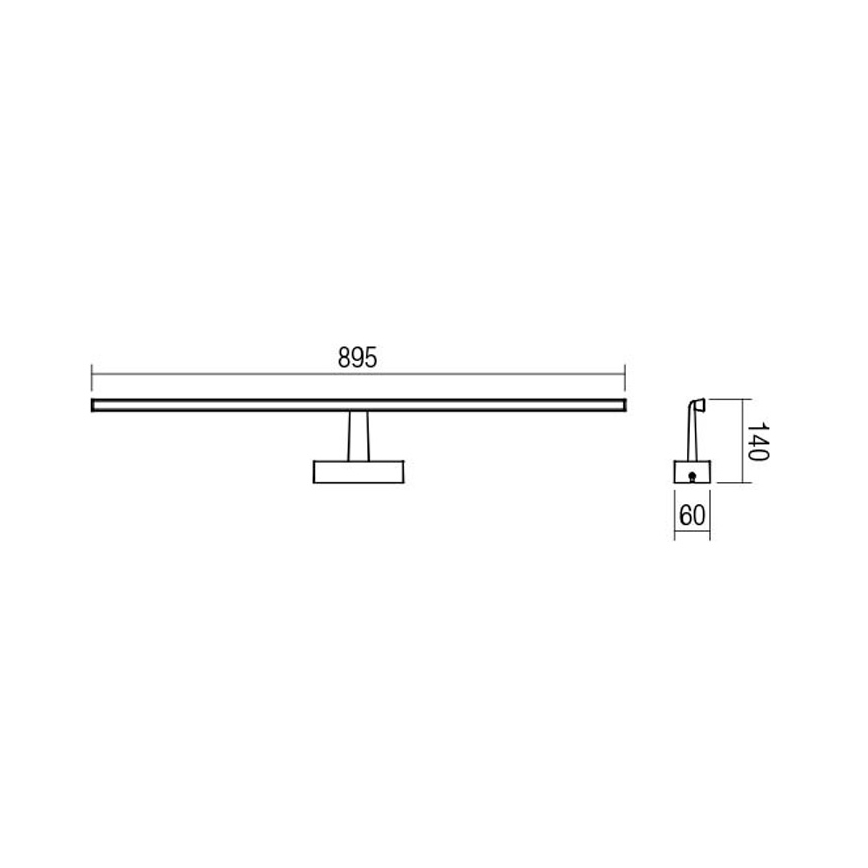 Redo 01-1678 - kylpyhuoneen LED-peilivalo NEPTUNE 1xLED/18W/230V IP44