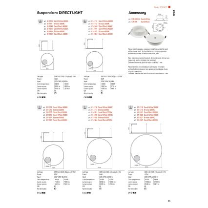 Redo 01-1712 - LED-kattokruunu narussa ORBIT LED/55W/230V