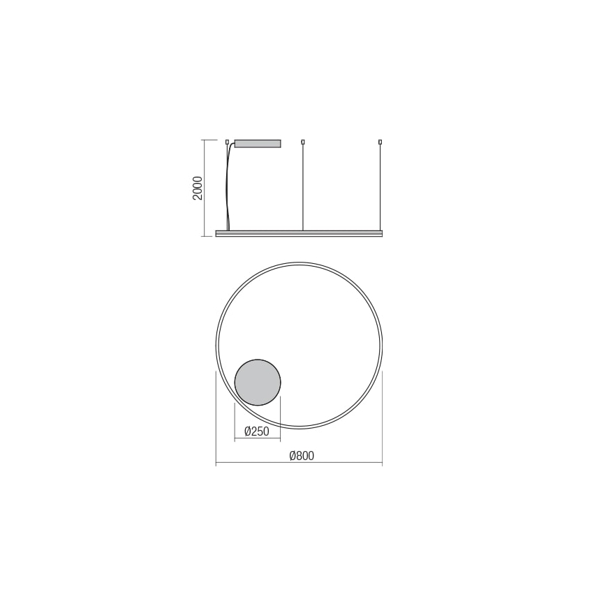 Redo 01-1713 - LED-himmennettävä riippuvalaisin ORBIT LED/55W/230V pronssi