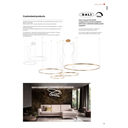 Redo 01-1721 - LED-kattokruunu narussa ORBIT LED/42W + LED/66W/230V