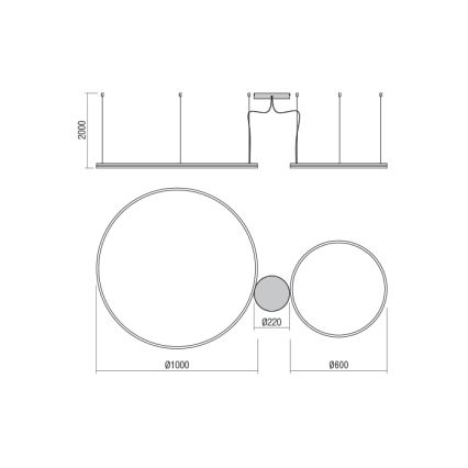 Redo 01-1721 - LED-kattokruunu narussa ORBIT LED/42W + LED/66W/230V