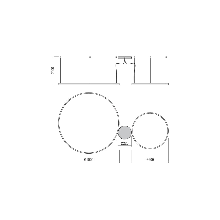 Redo 01-1721 - LED-kattokruunu narussa ORBIT LED/42W + LED/66W/230V
