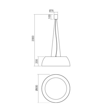 Redo 01-1732 - LED-kattokruunu johdossa BLAIR LED/55W/230V 3000K valkoinen