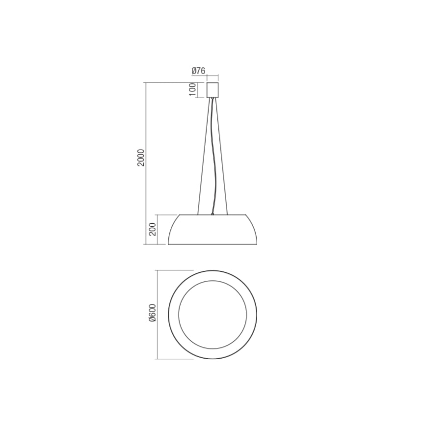 Redo 01-1732 - LED-kattokruunu johdossa BLAIR LED/55W/230V 3000K valkoinen