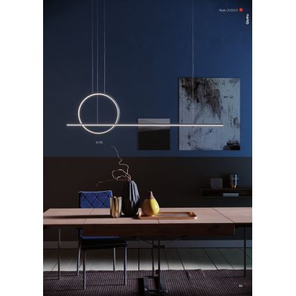 Redo 01-1735 - Himmennettävä LED-kattokruunu johdossa GIOTTO LED/46W/230V musta