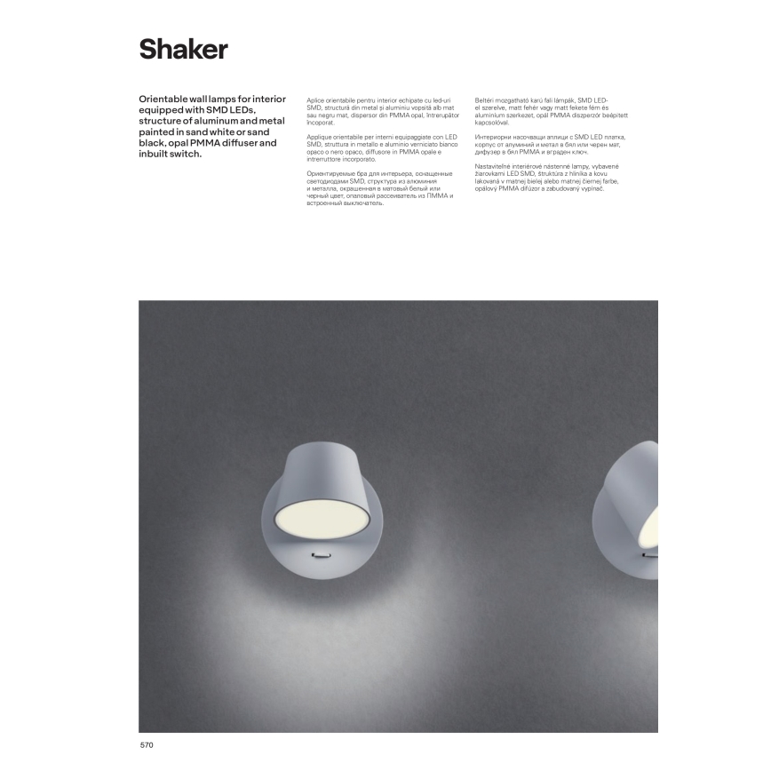 Redo 01-1739 - LED-seinävalaisin SHAKER LED/6W/230V