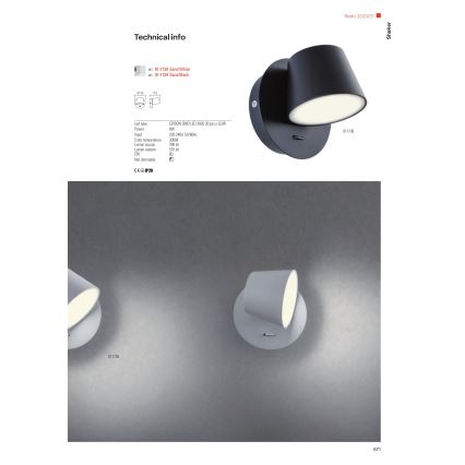 Redo 01-1739 - LED-seinävalaisin SHAKER LED/6W/230V