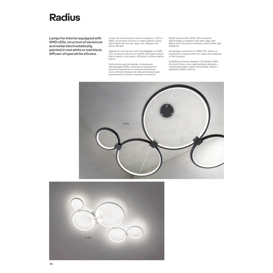 Redo 01-1742 - LED-kattokruunu narussa RADIUS LED/45W/230V