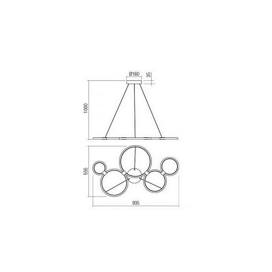 Redo 01-1742 - LED-kattokruunu narussa RADIUS LED/45W/230V