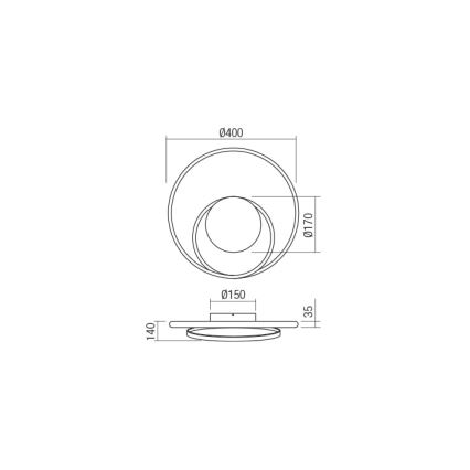 Redo 01-1790 - Himmennettävä LED-seinävalaisin TORSION LED/27W/230V pronssi