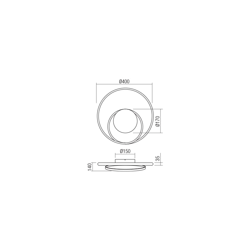 Redo 01-1790 - Himmennettävä LED-seinävalaisin TORSION LED/27W/230V pronssi