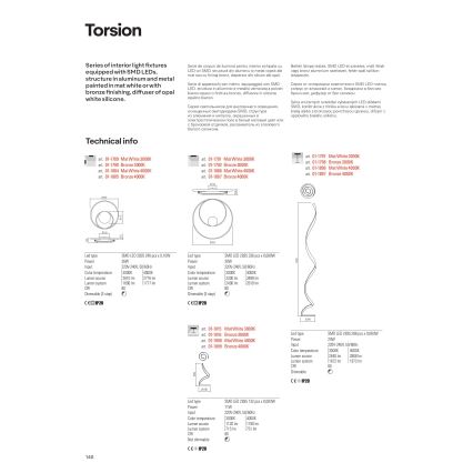 Redo 01-1792 - Himmennettävä LED-kattovalaisin TORSION LED/30W/230V pronssi