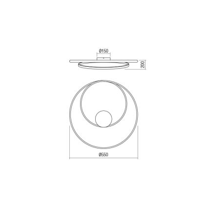 Redo 01-1792 - Himmennettävä LED-kattovalaisin TORSION LED/30W/230V pronssi