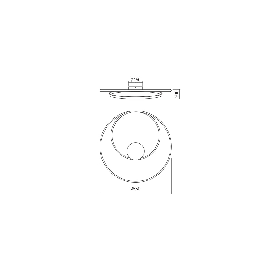 Redo 01-1792 - Himmennettävä LED-kattovalaisin TORSION LED/30W/230V pronssi