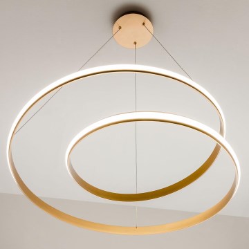 Redo 01-1794 - Himmennettävä LED-kattokruunu johdossa TORSION LED/29W/230V halkaisija 55 cm pronssi
