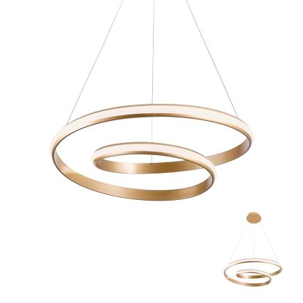 Redo 01-1794 - Himmennettävä LED-kattokruunu johdossa TORSION LED/29W/230V halkaisija 55 cm pronssi