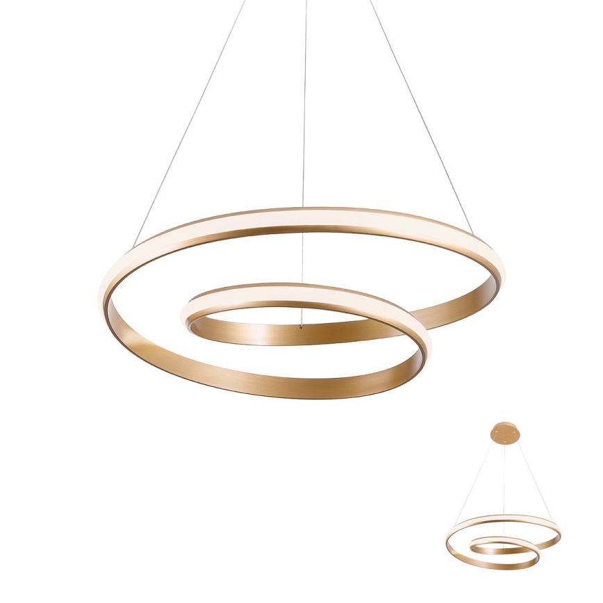 Redo 01-1794 - Himmennettävä LED-kattokruunu johdossa TORSION LED/29W/230V halkaisija 55 cm pronssi