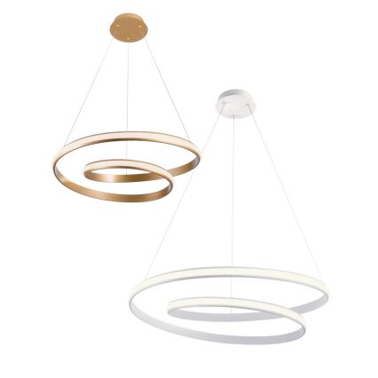 Redo 01-1795 - Himmennettävä LED-kattokruunu johdossa TORSION LED/40W/230V halkaisija 74 cm valkoinen