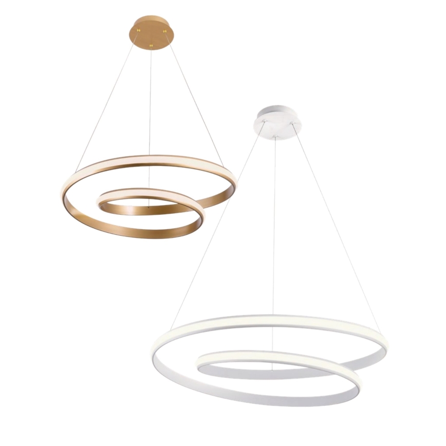 Redo 01-1795 - Himmennettävä LED-kattokruunu johdossa TORSION LED/40W/230V halkaisija 74 cm valkoinen