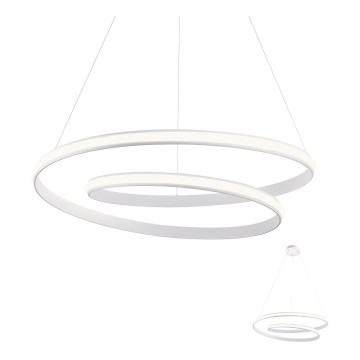 Redo 01-1795 - Himmennettävä LED-kattokruunu johdossa TORSION LED/40W/230V halkaisija 74 cm valkoinen