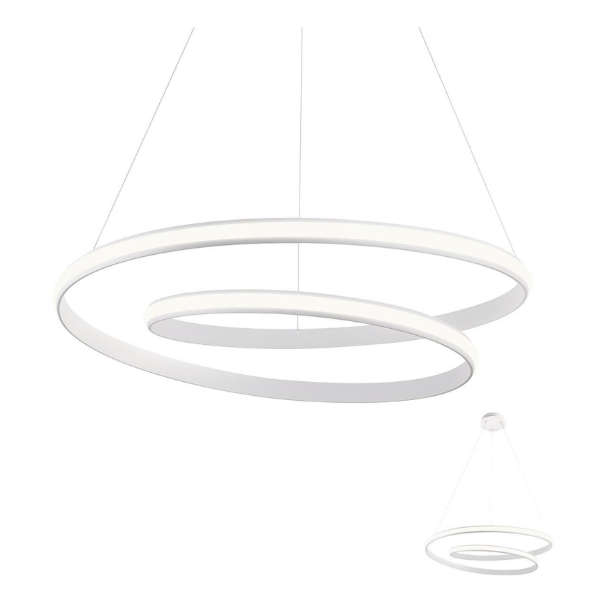 Redo 01-1795 - Himmennettävä LED-kattokruunu johdossa TORSION LED/40W/230V halkaisija 74 cm valkoinen