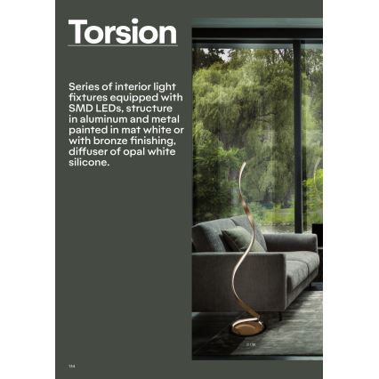 Redo 01-1796 - LED-riippuvalaisin kaapelilla TORSION LED/40W/230V Ø 74 cm pronssi