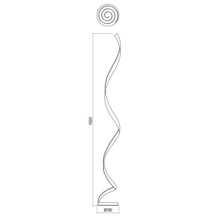 Redo 01-1798 - LED himmennettävä lattiavalaisin TORSION LED/24W/230V 3000K pronssinvärinen