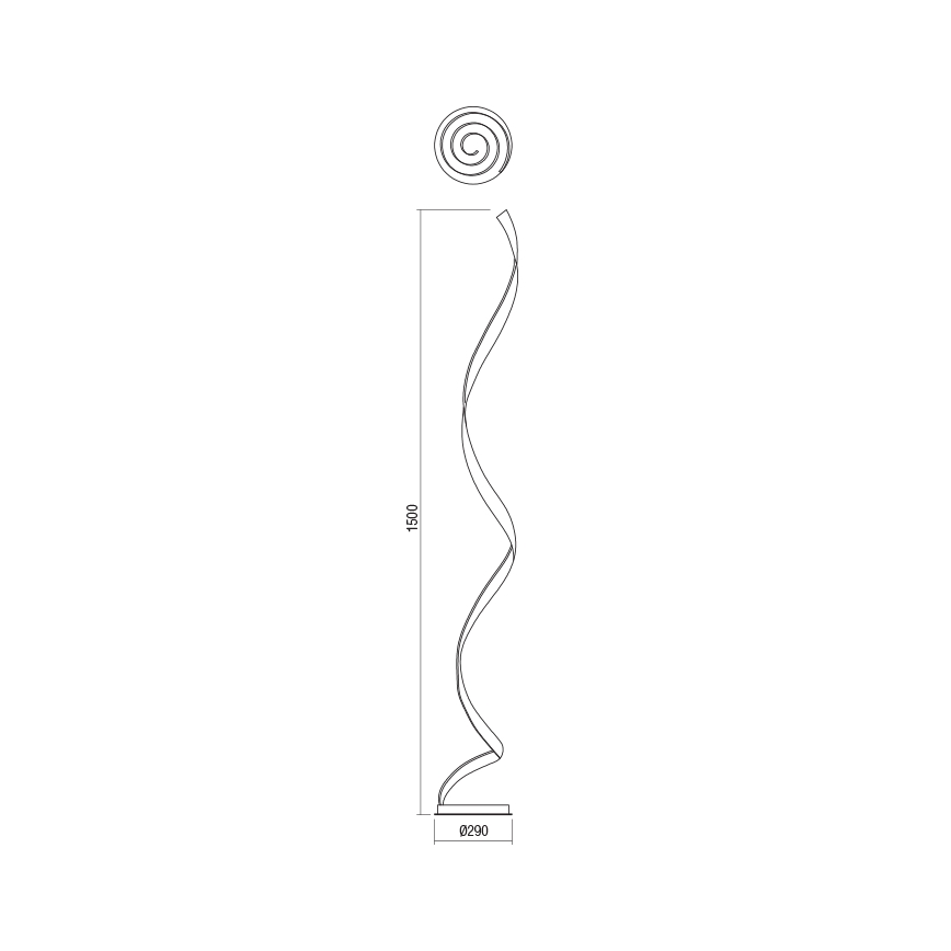 Redo 01-1798 - LED himmennettävä lattiavalaisin TORSION LED/24W/230V 3000K pronssinvärinen