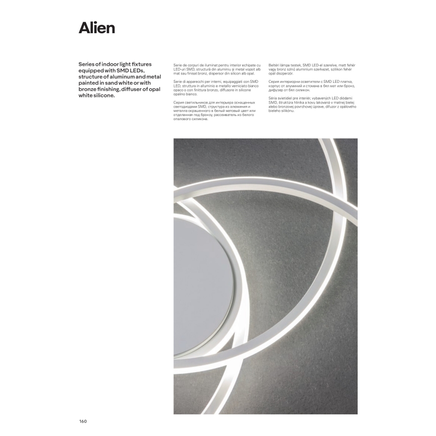 Redo 01-1801 - Himmennettävä LED-kattovalaisin ALIEN LED/60W/230V 3000K halkaisija 70 cm valkoinen