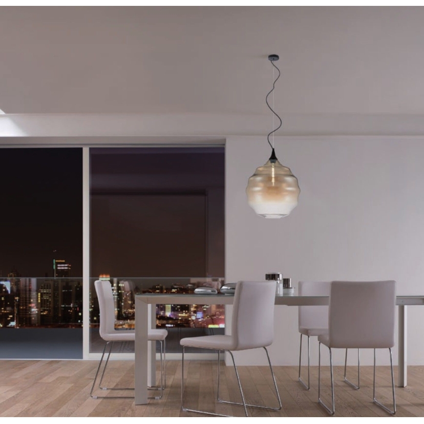 Redo 01-1844 - Kattokruunu johdossa SLAG 1xE27/42W/230V halkaisija 40 cm beige