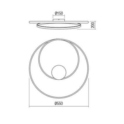 Redo 01-1886 - Himennettävä LED-kattovalaisin TORSION LED/29W/230V 4000K, Ø 55 cm, valkoinen