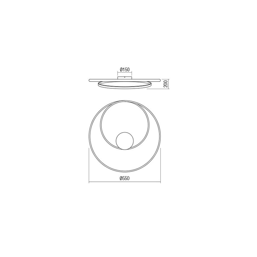 Redo 01-1886 - Himennettävä LED-kattovalaisin TORSION LED/29W/230V 4000K, Ø 55 cm, valkoinen