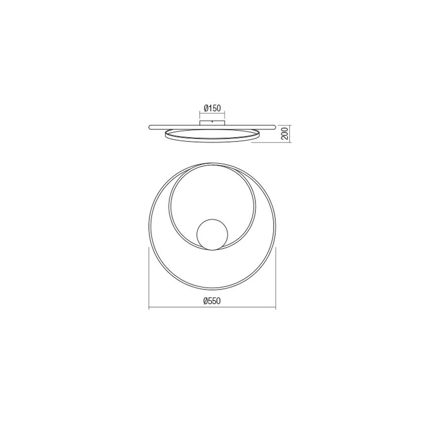 Redo 01-1887 - Himennettävä LED-kattovalaisin TORSION LED/29W/230V 4000K Ø 55 cm pronssinvärinen