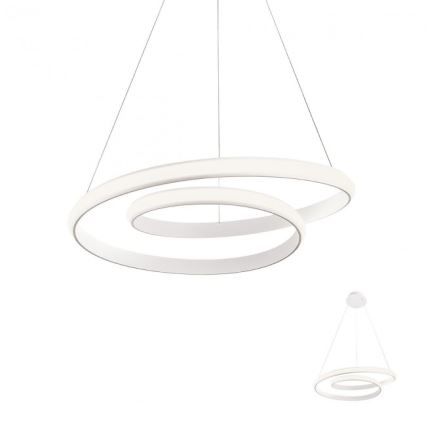 Redo 01-1888 - TORSION himmennettävä LED-riippuvalaisin vaijerilla, 29 W/230 V, halkaisija 55 cm, valkoinen
