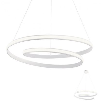Redo 01-1890 - LED-himmennettävä riippuvalaisin kaapelilla TORSION LED/35W/230V, halkaisija 75 cm, valkoinen