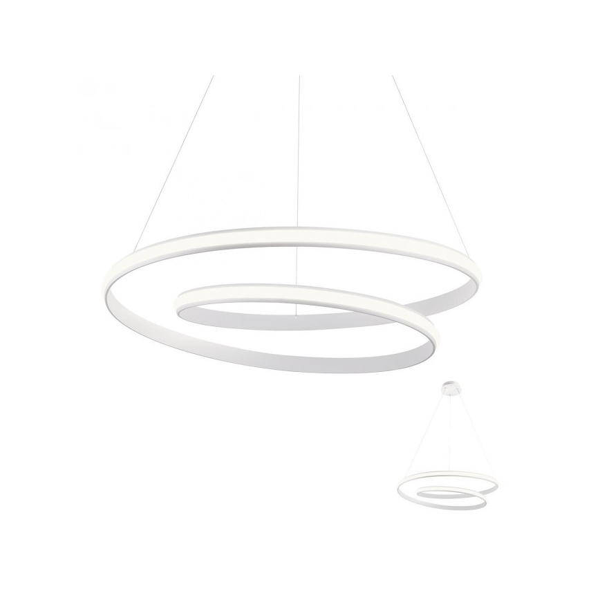 Redo 01-1890 - LED-himmennettävä riippuvalaisin kaapelilla TORSION LED/35W/230V, halkaisija 75 cm, valkoinen