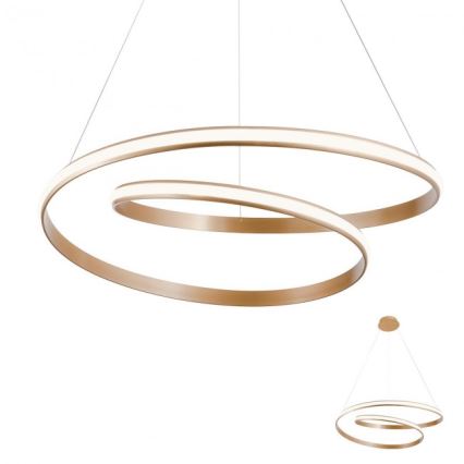 Redo 01-1891 - LED-himmennettävä riippuvalaisin vaijerilla TORSION LED/35W/230V 4000K Ø 75 cm pronssi