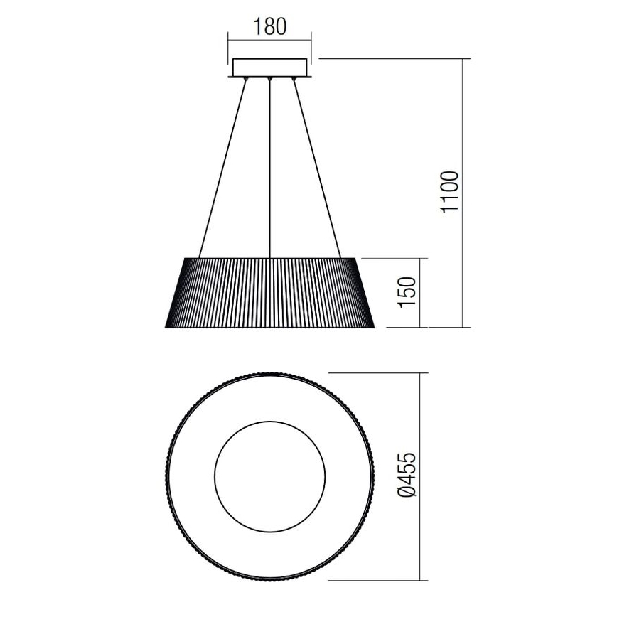 Redo 01-1938 - LED-kattokruunu johdossa SARIS LED/36W/230V antrasiitti