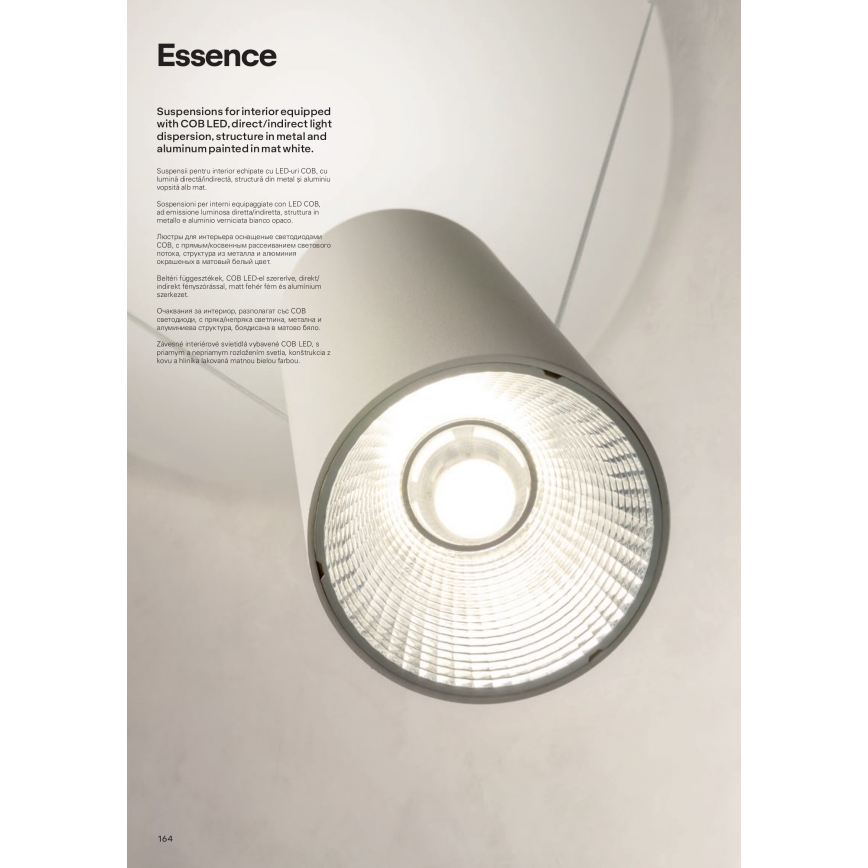 Redo 01-1970 - Himmennettävä LED-kattokruunu johdossa ESSENCE LED/24W/230V CRI 90 3000K valkoinen