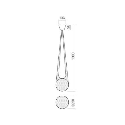 Redo 01-1972 - LED-kattokruunu johdossa ALLURIA 1xE27/5W/230V halkaisija 25 cm