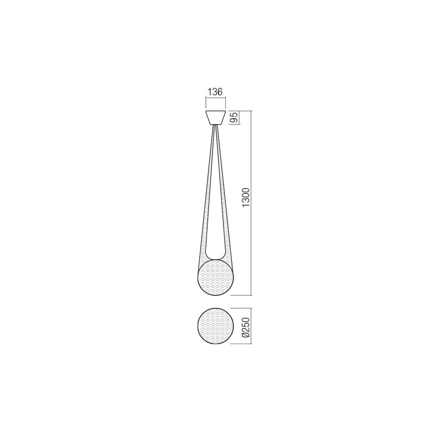 Redo 01-1972 - LED-kattokruunu johdossa ALLURIA 1xE27/5W/230V halkaisija 25 cm