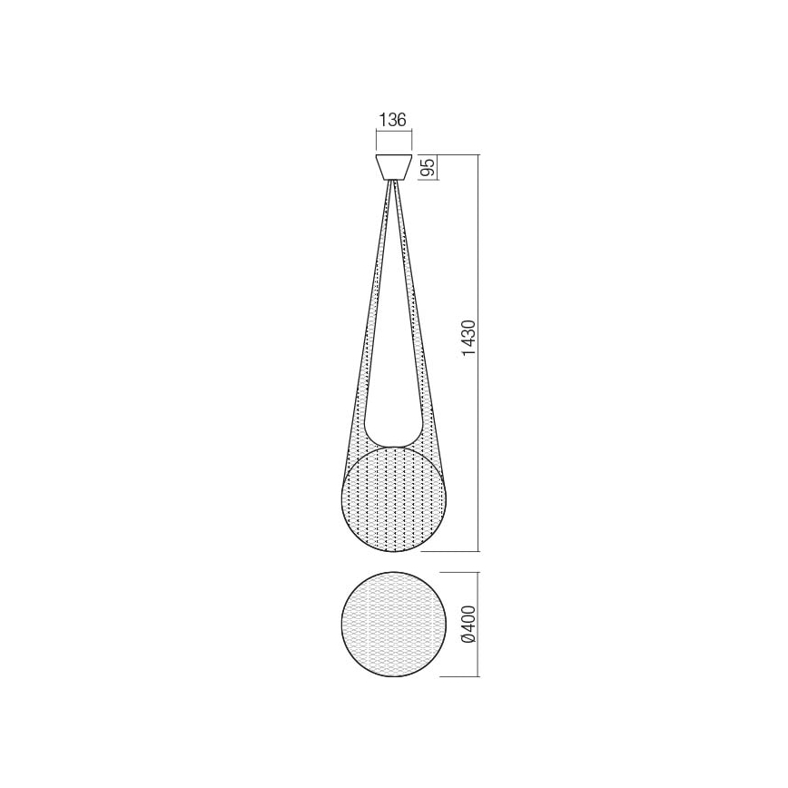 Redo 01-1974 - LED-kattokruunu johdossa ALLURIA 1xE27/10W/230V halkaisija 40 cm